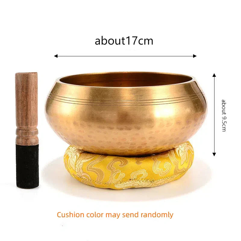 1 Pc Tibetan Singing Bowl – Large Handmade Brass Sound Bowl (13/15/17/20cm Options)