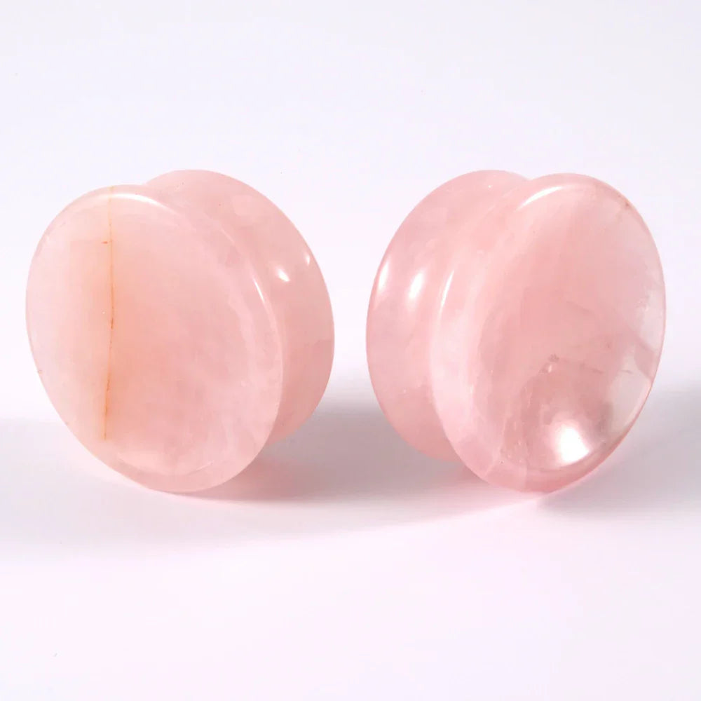 1 Pair New Design Amethyst Tiger Cat Eye Howlite Crystal Stone Concave Ear Plug Double Flare Solid Gauge Piercing Jewelry