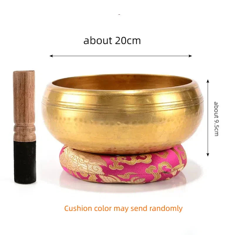 1 Pc Tibetan Singing Bowl – Large Handmade Brass Sound Bowl (13/15/17/20cm Options)