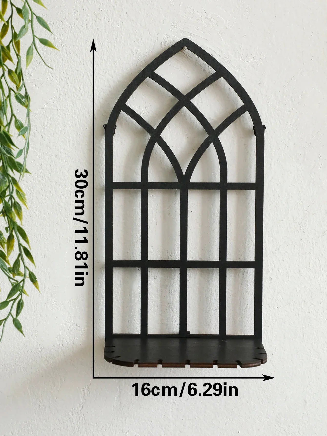 1/3Pc Gothic Wooden Hollow Wall Decoration – Vintage Cathedral Arch Frame