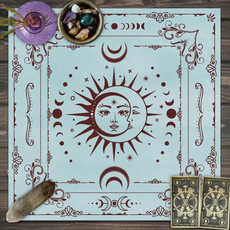 "With Your Power" Snake Floral Tarot Tablecloth – Mystical Altar Cloth for Astrology, Tarot & Ritual Decor
