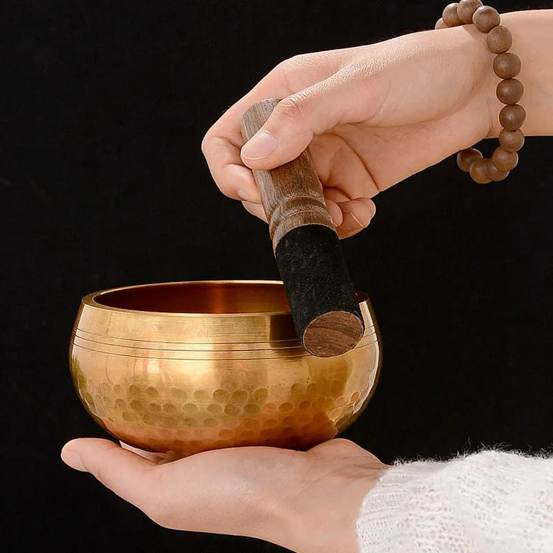 1 Pc Tibetan Singing Bowl – Large Handmade Brass Sound Bowl (13/15/17/20cm Options)