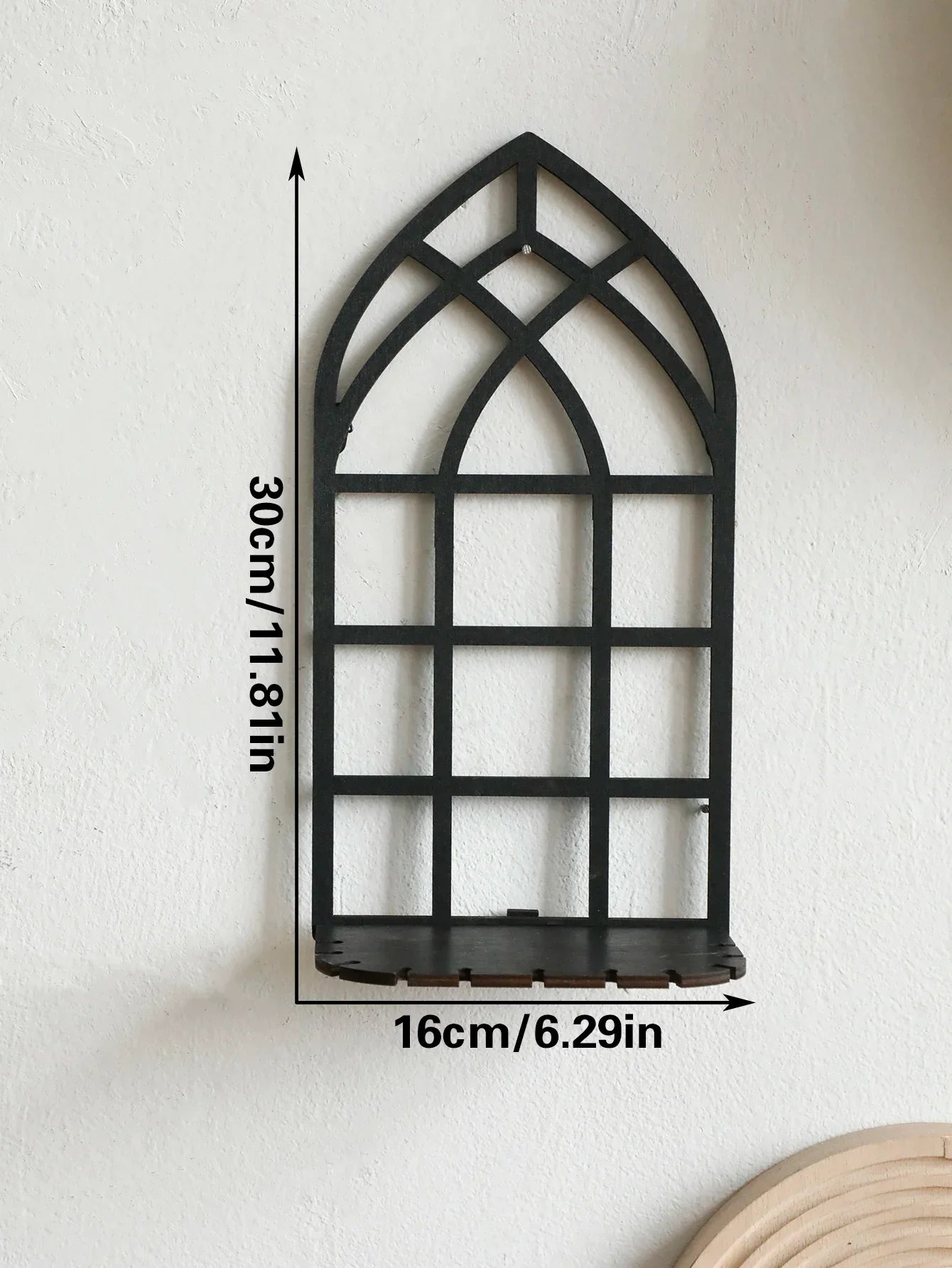 1/3Pc Gothic Wooden Hollow Wall Decoration – Vintage Cathedral Arch Frame